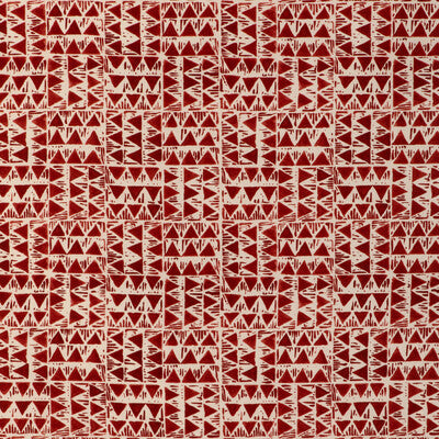 Samples and Purchasing available for Yampa Print - Ruby Red By Lee Jofa | Clare Prints |Global Geometric Multipurpose Print at Designer Wallcoverings and Fabrics