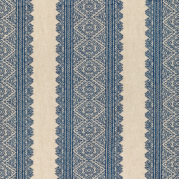 Avon Embroidery - Denim Dark Blue By Lee Jofa | Breckenridge |Global Stripes Multipurpose Embroidery