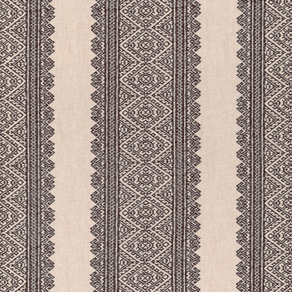 Avon Embroidery - Smoke Brown By Lee Jofa | Breckenridge |Global Stripes Multipurpose Embroidery