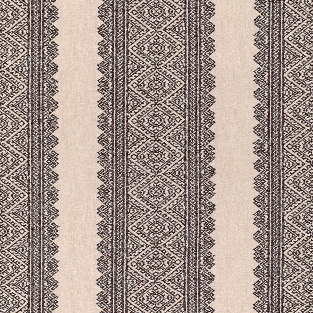 Samples and Purchasing available for Avon Embroidery - Smoke Brown By Lee Jofa | Breckenridge |Global Stripes Multipurpose Embroidery at Designer Wallcoverings and Fabrics