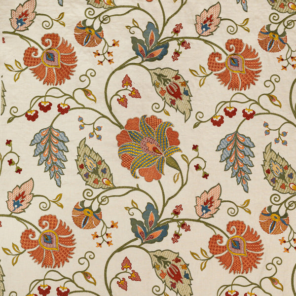 Shiraz Emb - Spice/Olive Multi By Lee Jofa | Oscar De La Renta Iv |Botanical & Floral Jacobeans Multipurpose Embroidery