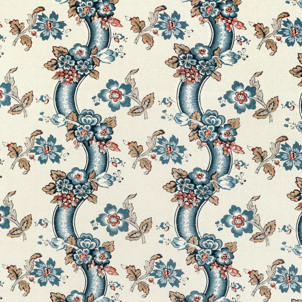 Samples and Purchasing available for Benday Print - Denim/Berry Blue By Lee Jofa | Oscar De La Renta Iv |Botanical & Floral Jacobeans Multipurpose Print at Designer Wallcoverings and Fabrics