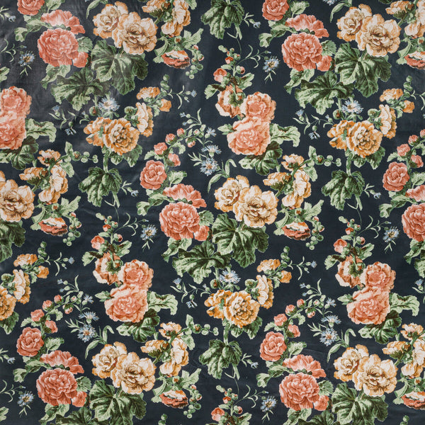 Upton Cotton - Navy/Coral Multi By Lee Jofa | Oscar De La Renta Iv |Botanical & Floral  Multipurpose Print