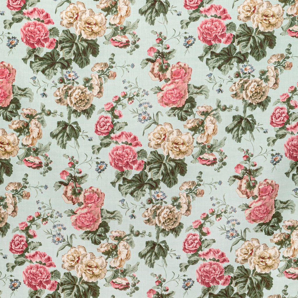Samples and Purchasing available for Upton Linen - Sky/Pink Multi By Lee Jofa | Oscar De La Renta Iv | Botanical & Floral Multipurpose Print at Designer Wallcoverings and Fabrics