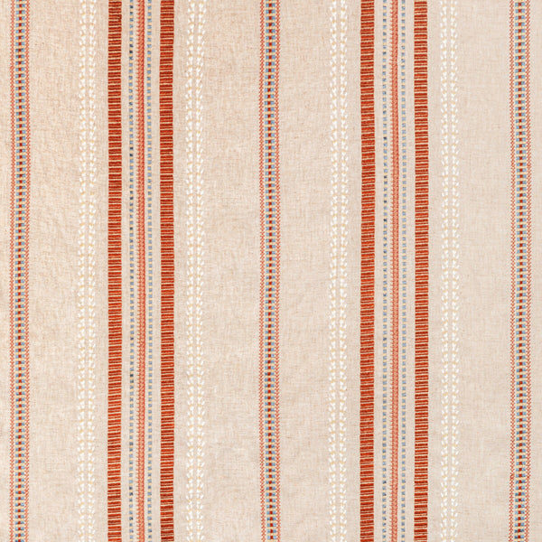 Nautique Emb - Rust/Blue Rust By Lee Jofa | Oscar De La Renta Iv |Global Stripes Multipurpose Embroidery