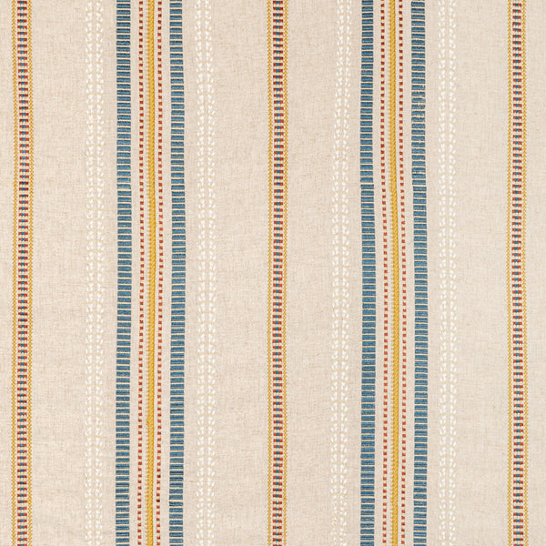 Nautique Emb - Denim/Gold Blue By Lee Jofa | Oscar De La Renta Iv |Global Stripes Multipurpose Embroidery