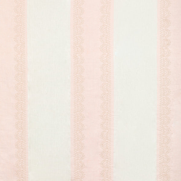 Banner Sheer - Petal Pink By Lee Jofa | Summerland |Geometric Stripes Drapery Embroidery