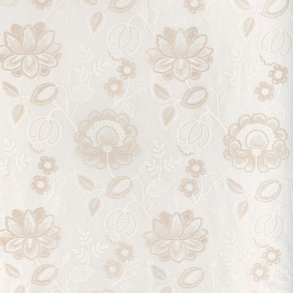 Miramar Sheer - Ecru White By Lee Jofa | Summerland | Botanical & Floral Drapery Embroidery
