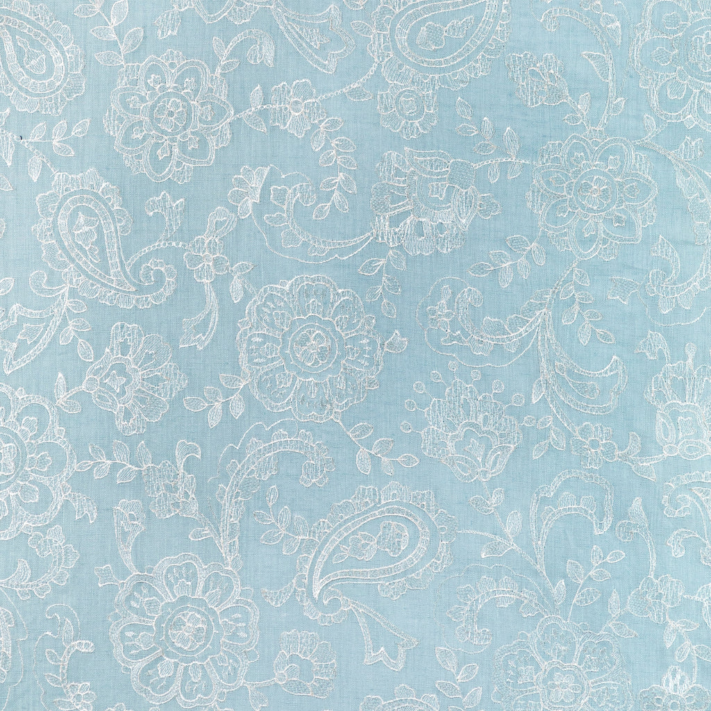 Varley Sheer - Sky Blue By Lee Jofa | Summerland | Botanical & Floral Drapery Embroidery