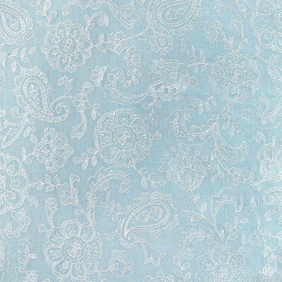Samples and Purchasing available for Varley Sheer - Sky Blue By Lee Jofa | Summerland | Botanical & Floral Drapery Embroidery at Designer Wallcoverings and Fabrics