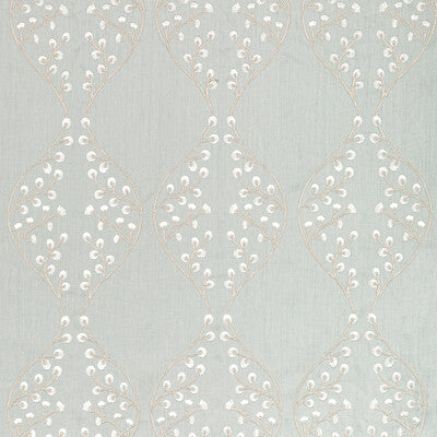 Lillie Embroidery - Aqua Teal By Lee Jofa | Summerland |Botanical & Floral Lattice/Scrollwork Drapery Embroidery