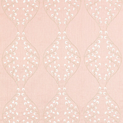 Lillie Embroidery - Petal Pink By Lee Jofa | Summerland |Botanical & Floral Lattice/Scrollwork Drapery Embroidery