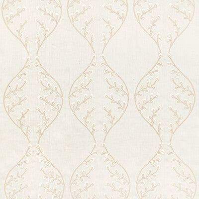 Lillie Embroidery - Ivory White By Lee Jofa | Summerland |Botanical & Floral Lattice/Scrollwork Drapery Embroidery