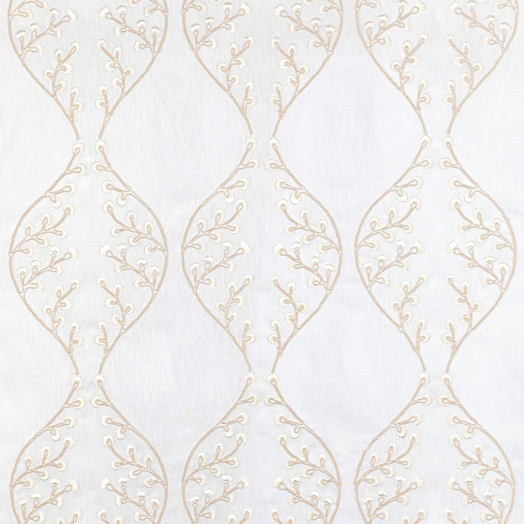 Lillie Sheer - Ivory/Pearl White By Lee Jofa | Summerland |Botanical & Floral Lattice/Scrollwork Drapery Embroidery