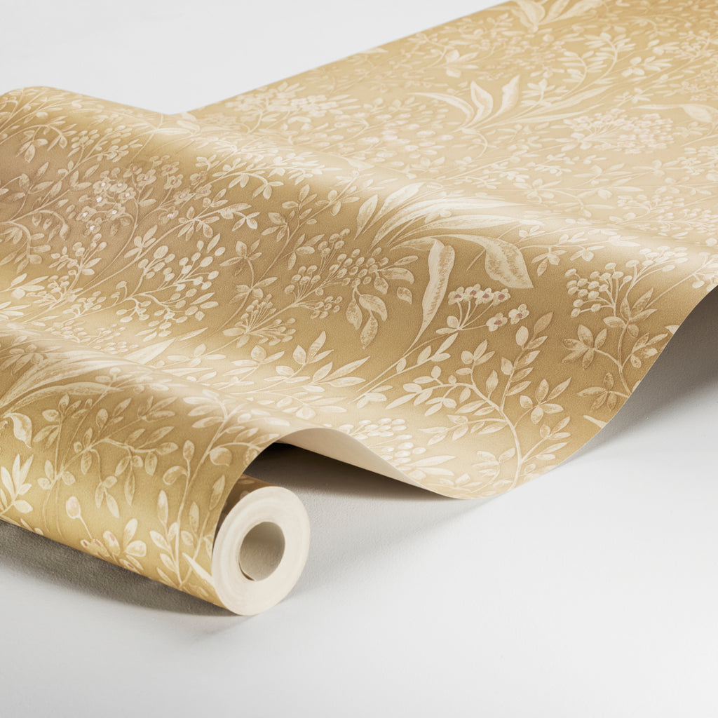 Nocturne Parchment Room Setting | Schumacher Wallpaper