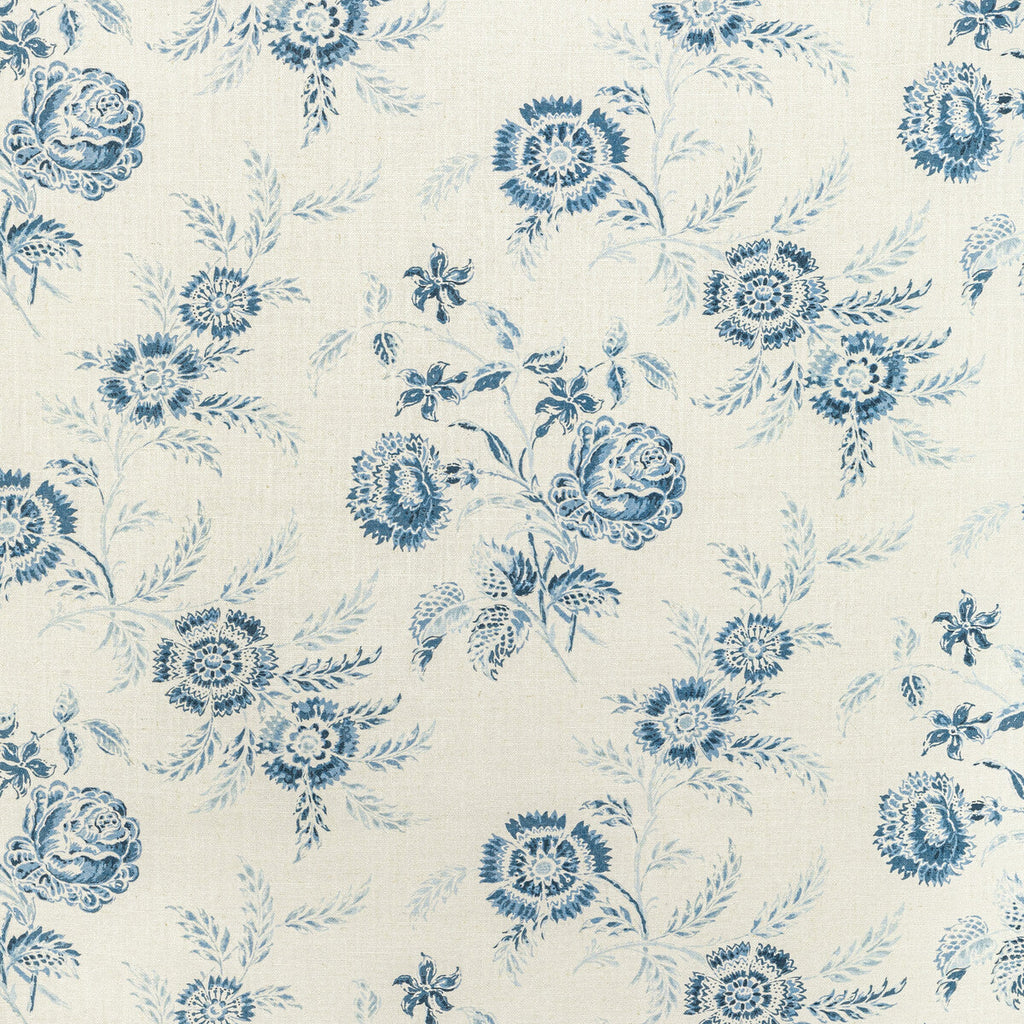 Samples and Purchasing available for Boutique Floral - Delft Dark Blue By Lee Jofa | Sarah Bartholomew | Botanical & Floral Multipurpose Linen at Designer Wallcoverings and Fabrics
