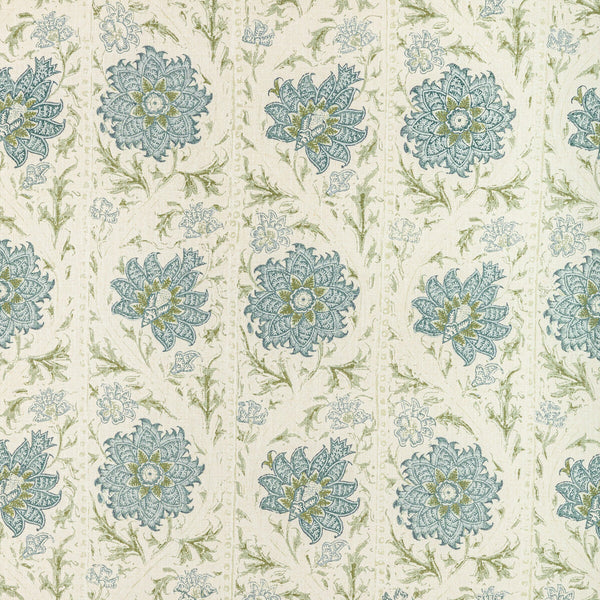 Calico Vine - Green Blue Ivory By Lee Jofa | Sarah Bartholomew | Botanical & Floral Multipurpose Linen