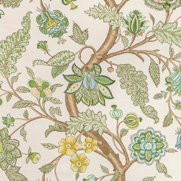 Palampore Print - Spring Green By Lee Jofa | Sarah Bartholomew |Botanical & Floral Jacobeans Multipurpose Linen