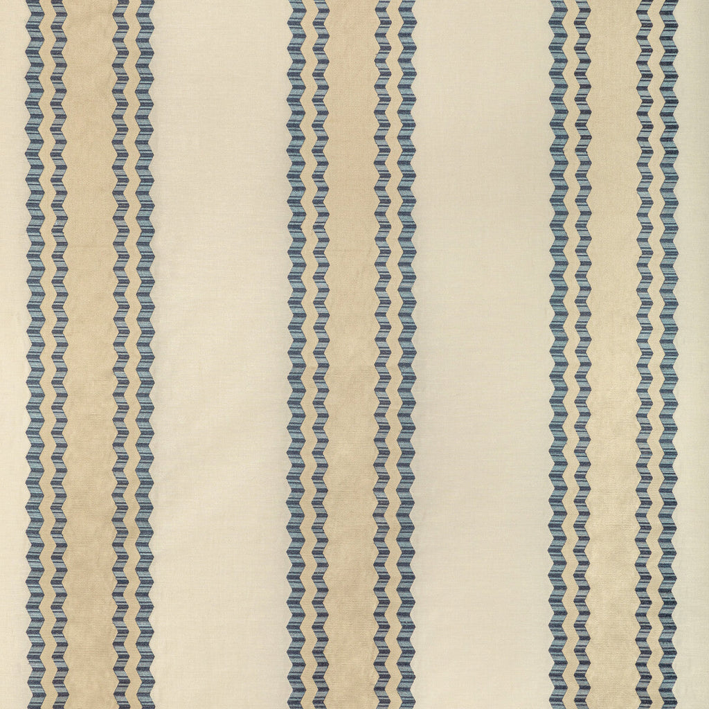 Samples and Purchasing available for Waldon Stripe - Blue Blue By Lee Jofa | Bunny Williams Arcadia | Stripes Drapery Embroidery at Designer Wallcoverings and Fabrics