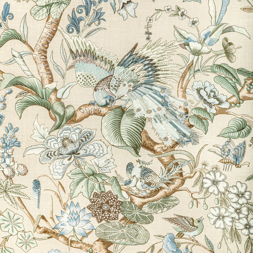 Samples and Purchasing available for Greenfield Print - Sky Blue By Lee Jofa | Bunny Williams Arcadia |Animal/Insects Botanical & Floral Multipurpose Print at Designer Wallcoverings and Fabrics