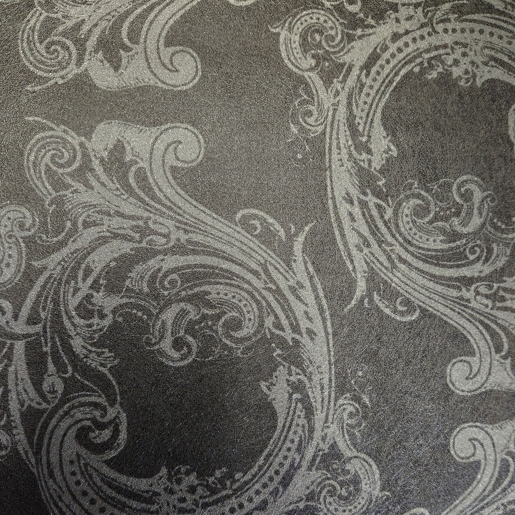 Noah Skulls for Bars - Gray on Black Vinyl - Pattern D Wallcovering | DW Bespoke Studios