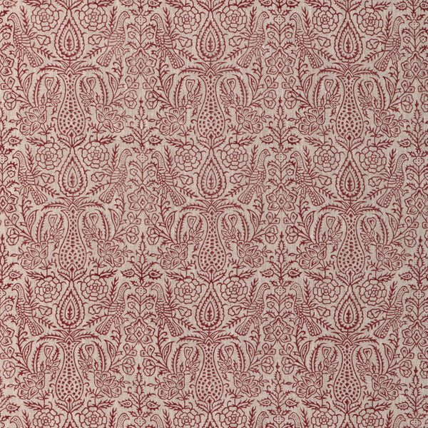 Haven Handblock - Ruby Red By Lee Jofa | Clare Prints | Botanical & Floral Multipurpose Print