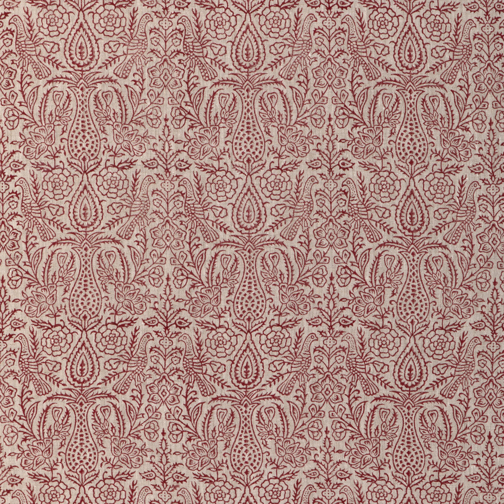 Haven Handblock - Ruby Red By Lee Jofa | Clare Prints | Botanical & Floral Multipurpose Print