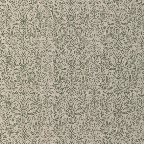 Haven Handblock - Moss Green By Lee Jofa | Clare Prints | Botanical & Floral Multipurpose Print