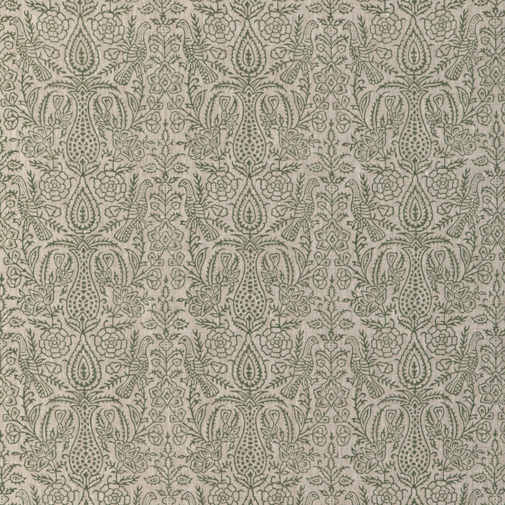 Haven Handblock - Moss Green By Lee Jofa | Clare Prints | Botanical & Floral Multipurpose Print