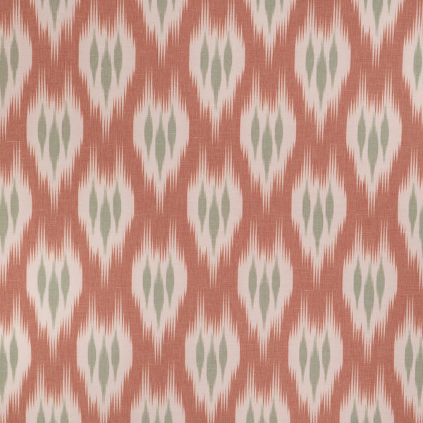 Clare Print - Coral Green By Lee Jofa | Clare Prints |Geometric Ikat/Southwest/Kilims Drapery Print