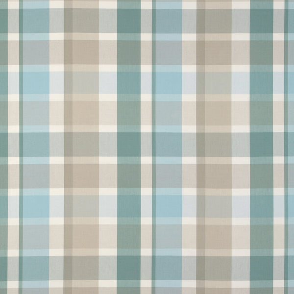 Fisher Plaid - Sky/Stone Light Blue By Lee Jofa | Highfield Stripes And Plaids | Plaid / Check Multipurpose
