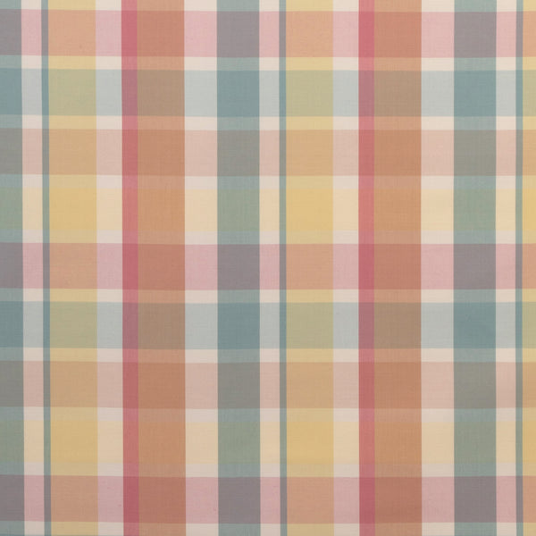Fisher Plaid - Melon/Aqua Blue By Lee Jofa | Highfield Stripes And Plaids | Plaid / Check Multipurpose