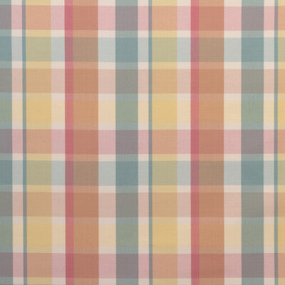 Fisher Plaid - Melon/Aqua Blue By Lee Jofa | Highfield Stripes And Plaids | Plaid / Check Multipurpose