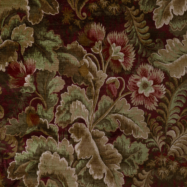 Barwick Velvet - Garnet Sage By Lee Jofa | Barwick Velvets | Botanical & Floral Upholstery Print