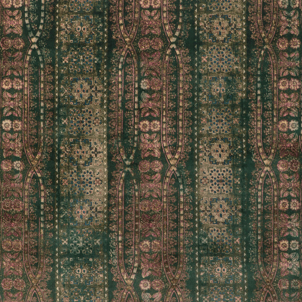 Brympton Velvet - Cerulean Green By Lee Jofa | Barwick Velvets |Paisley Stripes Upholstery Print