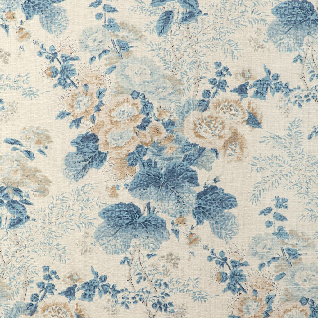 Samples and Purchasing available for Althea Linen - Delft Blue By Lee Jofa | Lee Jofa 200 |Botanical & Floral  Multipurpose Print at Designer Wallcoverings and Fabrics