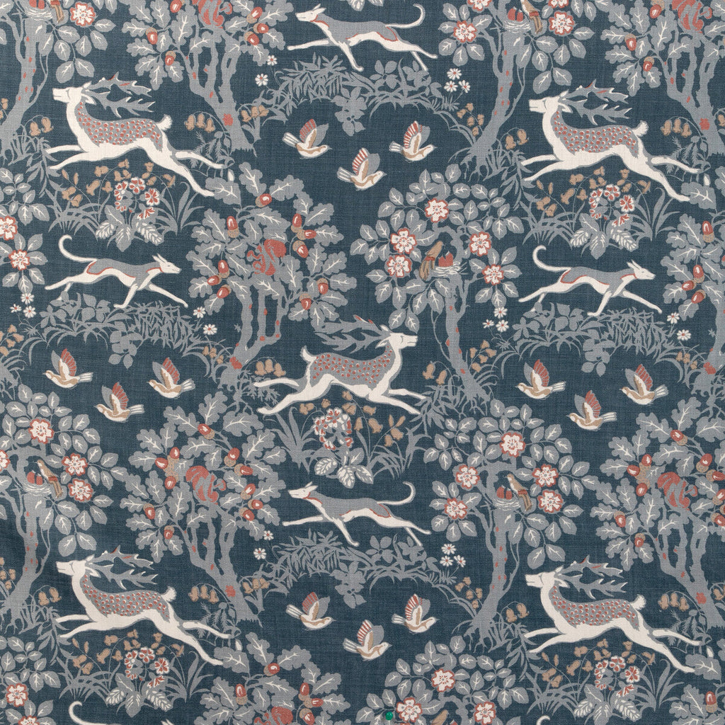 Samples and Purchasing available for Mille Fleur Print - Denim Blue By Lee Jofa | Lee Jofa 200 |Animal/Insects Flora & Fauna Multipurpose Print at Designer Wallcoverings and Fabrics