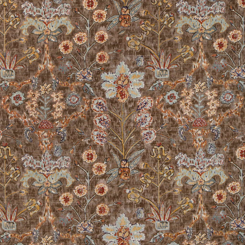 Samples and Purchasing available for Kerman Print - Java/Spice Brown By Lee Jofa | Lee Jofa 200 |Botanical & Floral  Multipurpose Print at Designer Wallcoverings and Fabrics