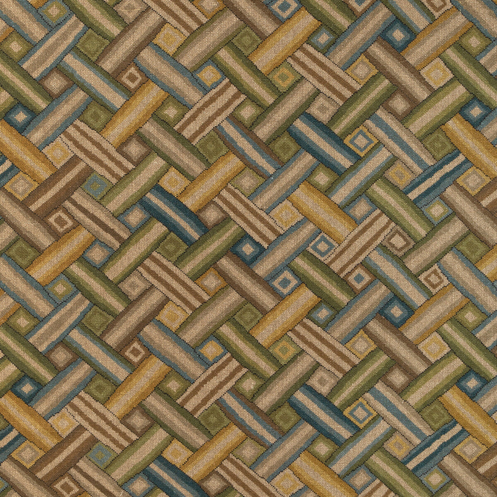 Samples and Purchasing available for Strapwork Print - Ivy/Blue Blue By Lee Jofa | Lee Jofa 200 | Geometric Multipurpose Print at Designer Wallcoverings and Fabrics