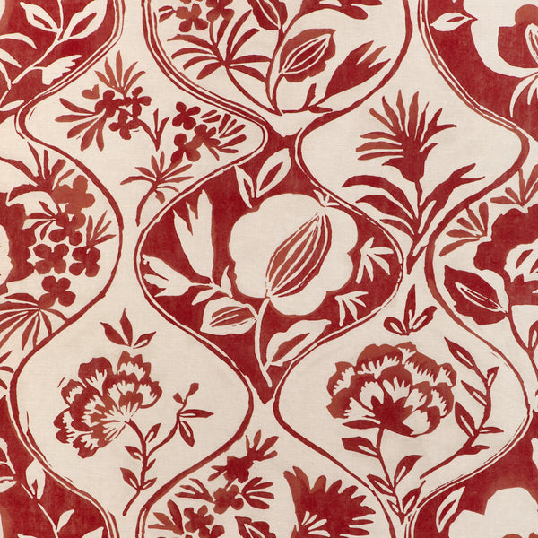 Calathea Print - Red Red By Lee Jofa | Garden Walk |Botanical & Floral Lattice/Scrollwork Multipurpose Print