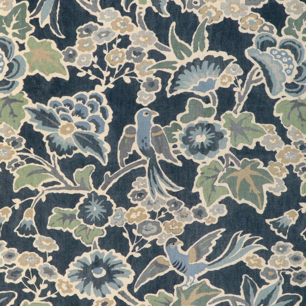 Samples and Purchasing available for Posy Print - Denim/Slate Blue By Lee Jofa | Garden Walk |Animal/Insects Botanical & Floral Multipurpose Print at Designer Wallcoverings and Fabrics