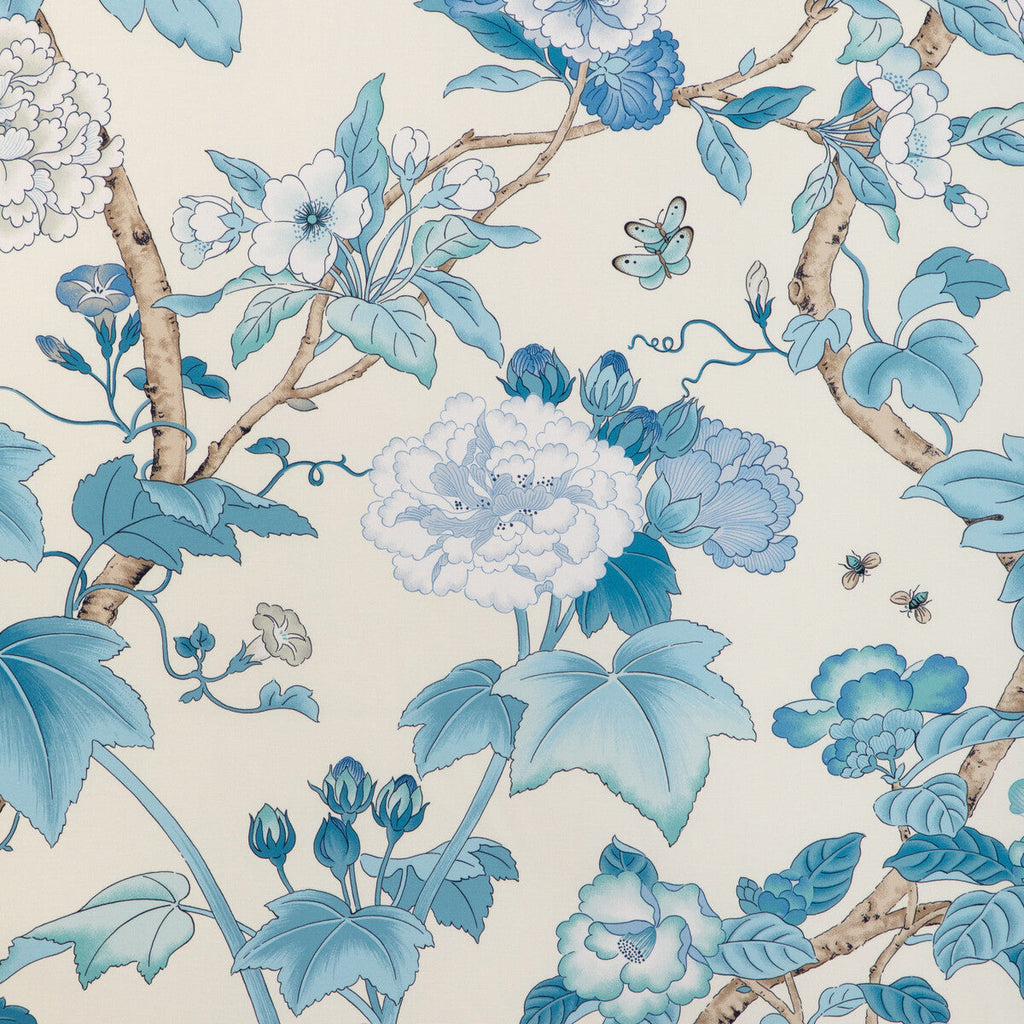 Samples and Purchasing available for Gardenia Print - Delft/Sky Blue By Lee Jofa | Garden Walk | Botanical & Floral Multipurpose Print at Designer Wallcoverings and Fabrics