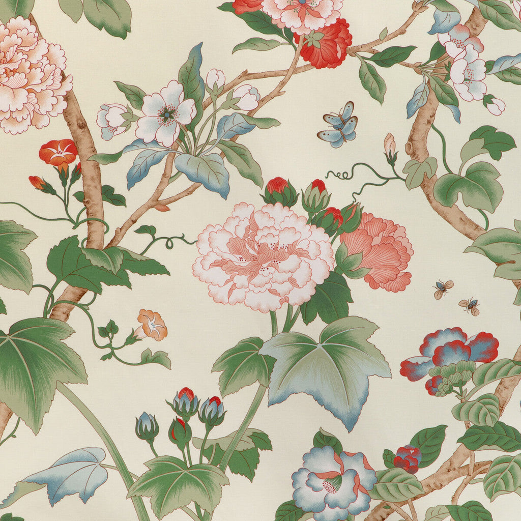 Samples and Purchasing available for Gardenia Print - Red/Green Red By Lee Jofa | Garden Walk | Botanical & Floral Multipurpose Print at Designer Wallcoverings and Fabrics