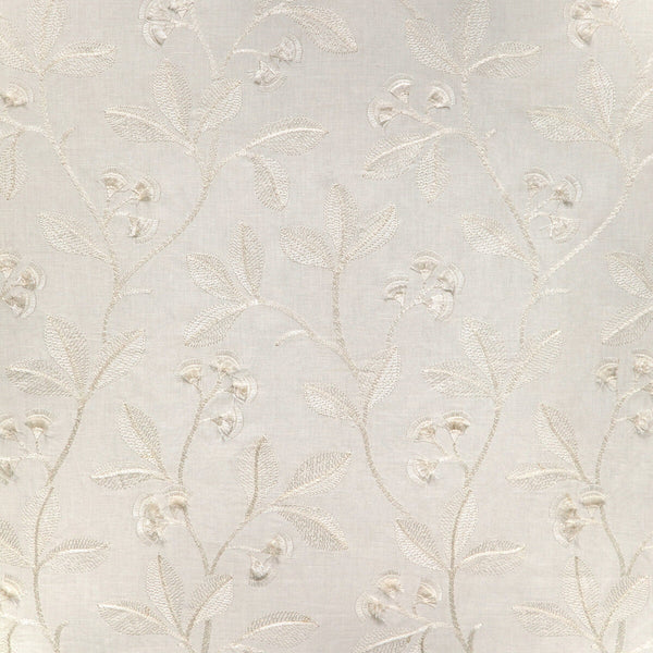 Iris Embroidery - Ivory White By Lee Jofa | Garden Walk | Botanical & Floral Drapery Embroidery