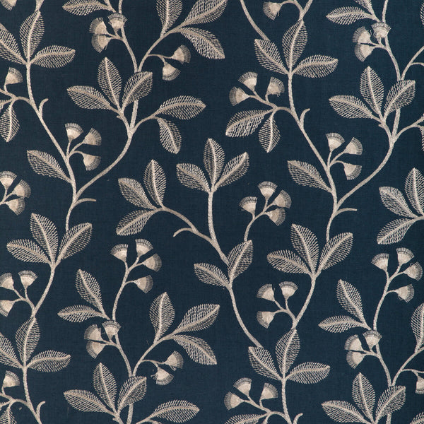 Iris Embroidery - Midnight Blue By Lee Jofa | Garden Walk | Botanical & Floral Drapery Embroidery