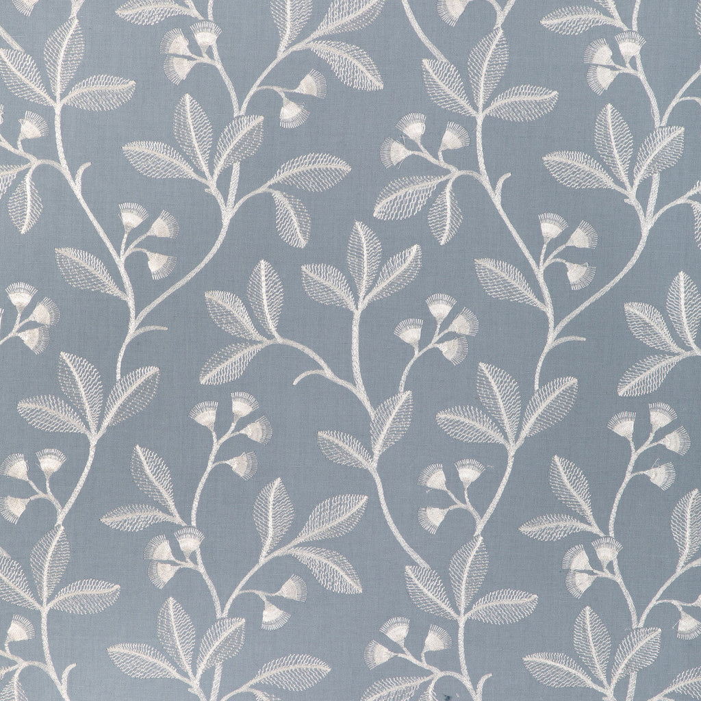 Samples and Purchasing available for Iris Embroidery - Blue Blue By Lee Jofa | Garden Walk | Botanical & Floral Drapery Embroidery at Designer Wallcoverings and Fabrics