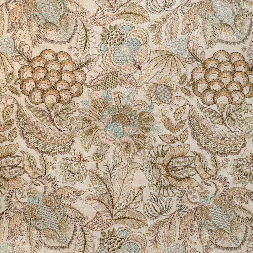 Samples and Purchasing available for Eden Emb - Sage/Stone Green By Lee Jofa | Garden Walk | Botanical & Floral Drapery Embroidery at Designer Wallcoverings and Fabrics