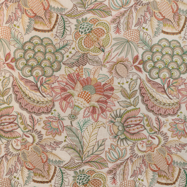 Eden Emb - Pink/Multi Pink By Lee Jofa | Garden Walk | Botanical & Floral Drapery Embroidery