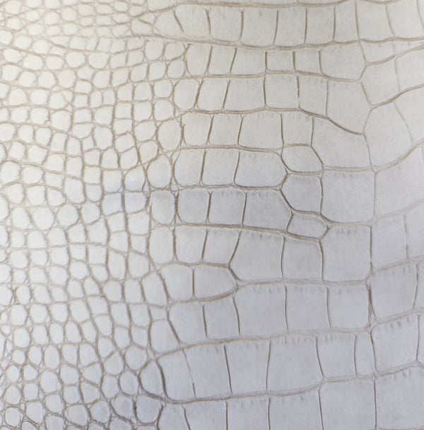 Le Embossed Croc Suse | Vegan Leather |  Cream