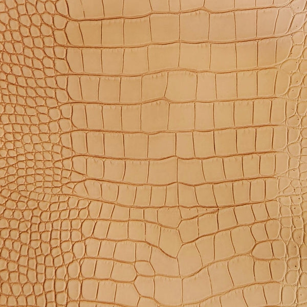 Le Embossed Croc Suse | Vegan Leather |  Cream Brown